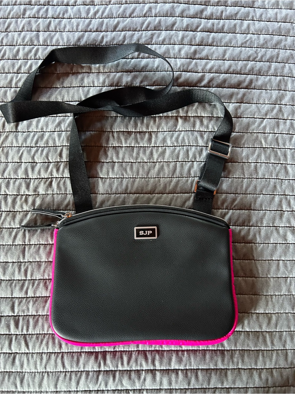 SJP by Sarah Jessica Parker Black Crossbody with Pink Trim